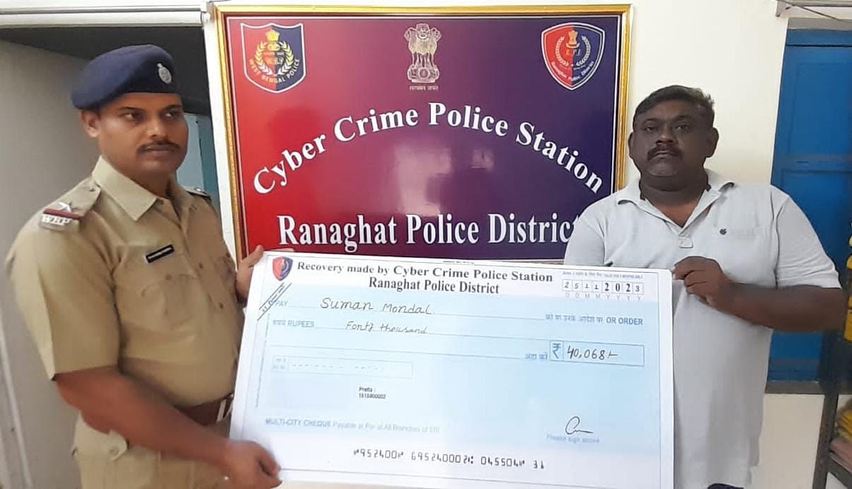 Cyber Crime Police Station, Ranaghat Police District recovered Rs. 40,068/-